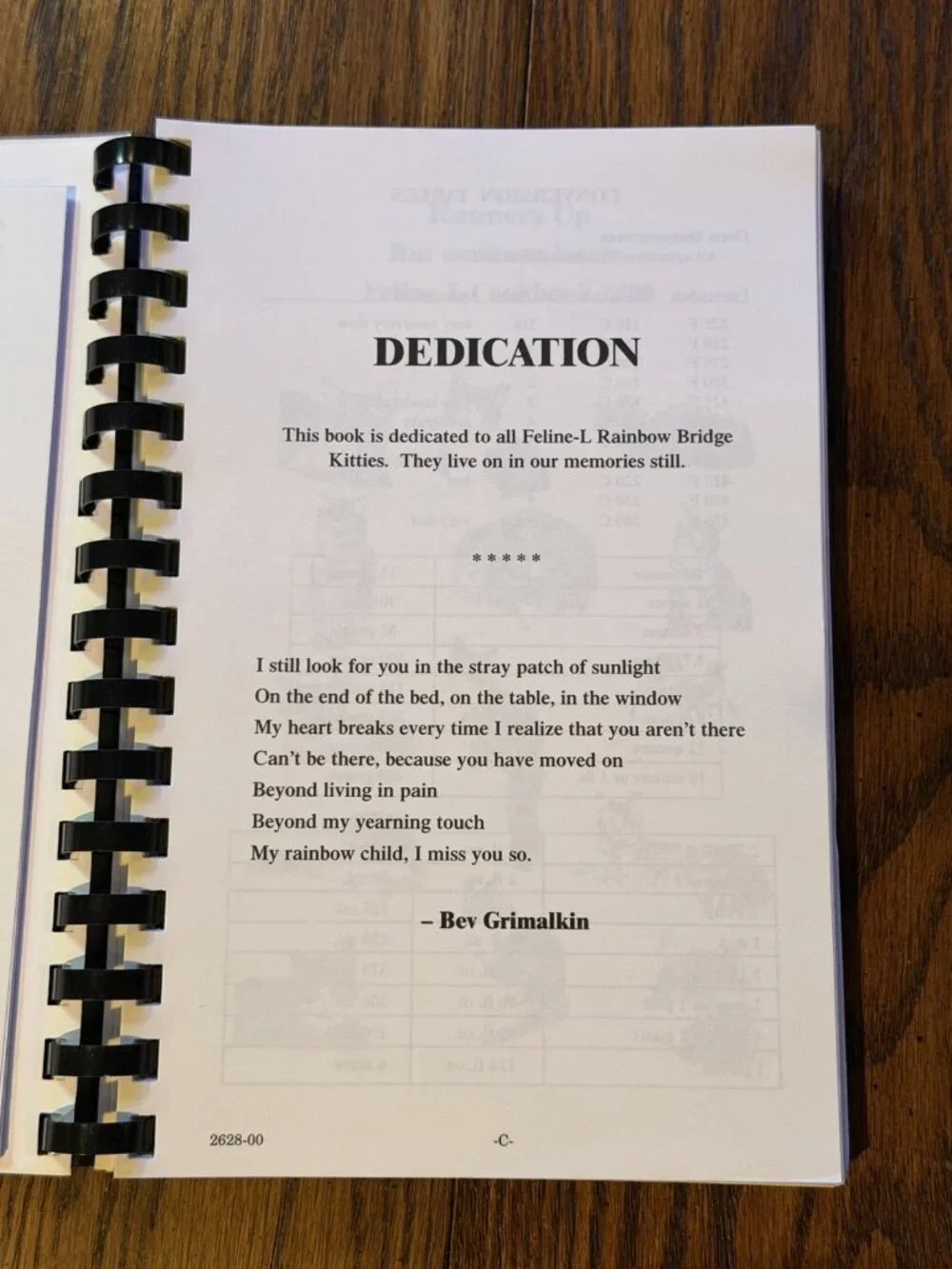 Feline-L Cookbook 2000 Spiral Bound‎ Excellent Condition